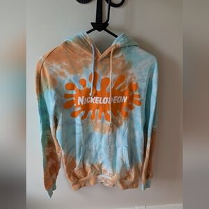 Nickelodeon 90s Tie Dye Pullover Hoodie Sweatshirt. Size XS Juniors